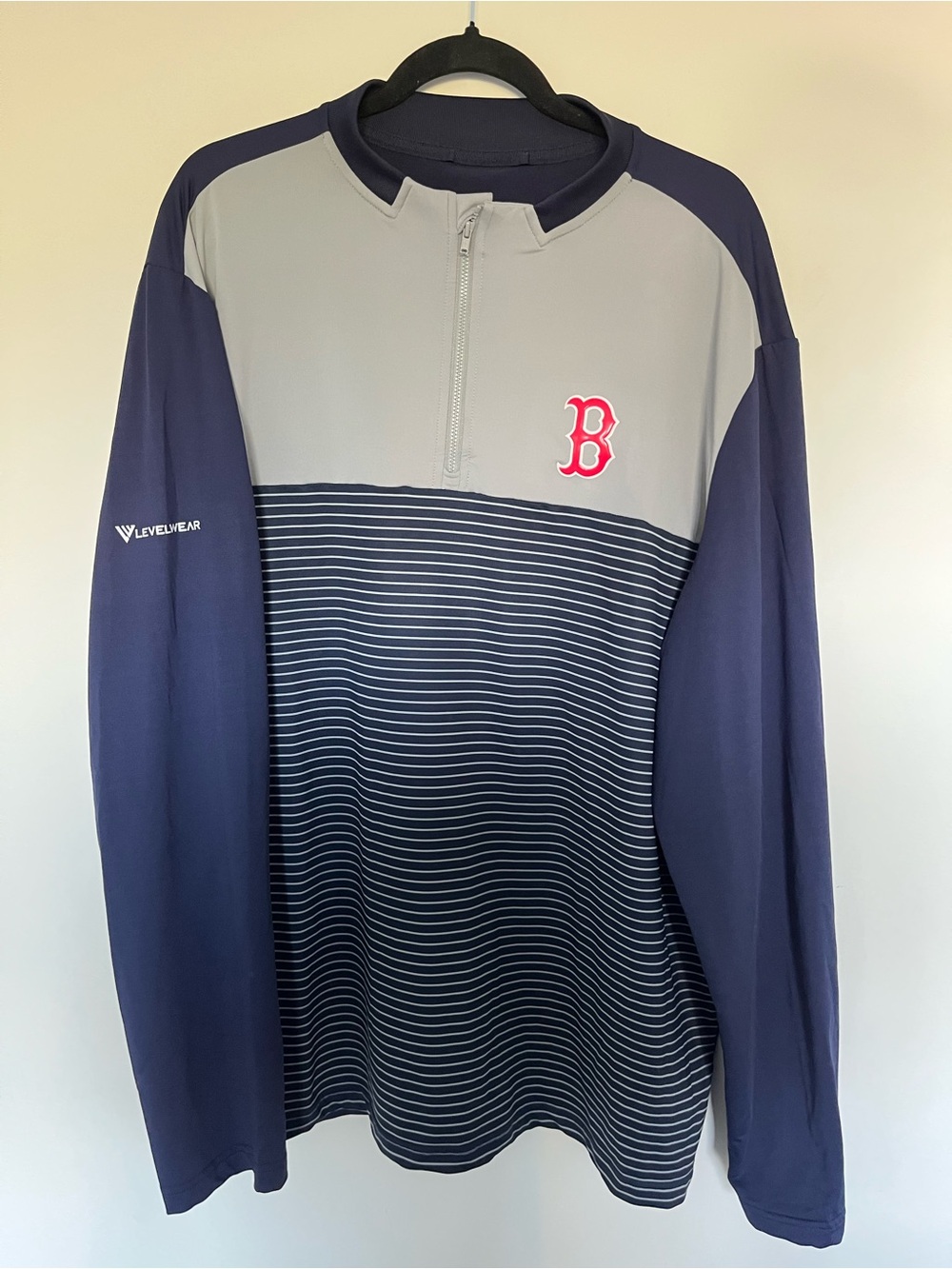 Levelwear Boston Red Sox Navy & Gray Quarter-Zip Pullover